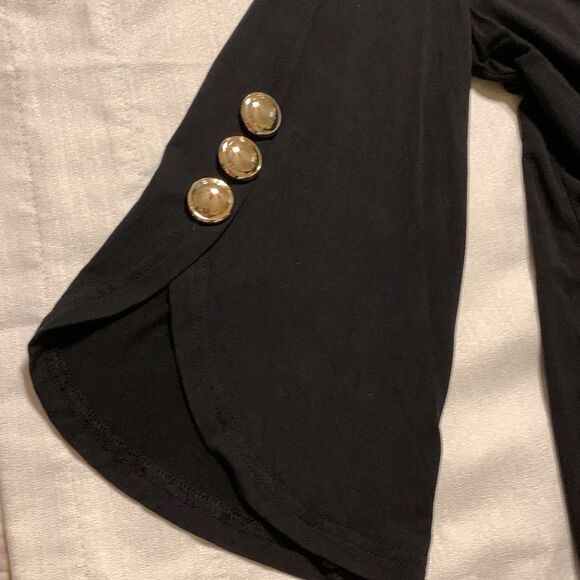 CHONJIER 2XL black ladies top/tunic with uneven bottom & unique sleeves - Picture 6 of 6